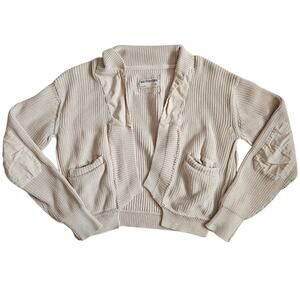 We The Free Cardigan Open Front Boho Cream Knit - Size XS